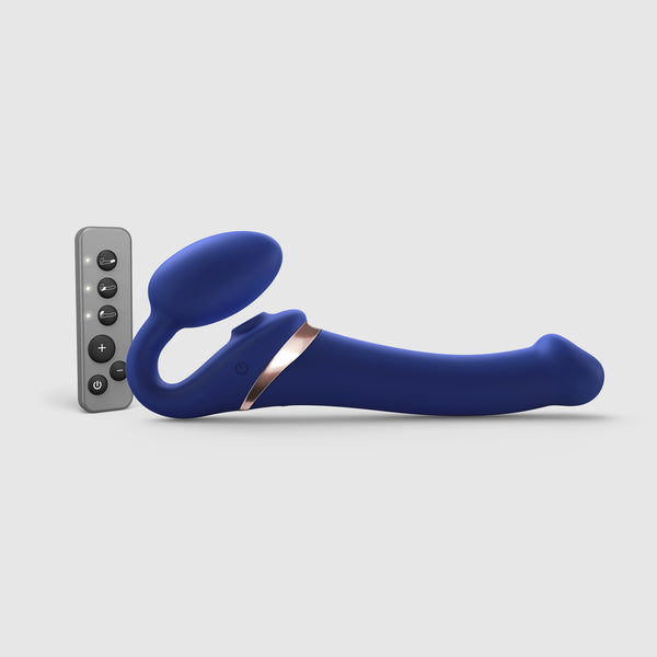 Vibrating Multi Orgasm Bendable Strap-on Color Blue